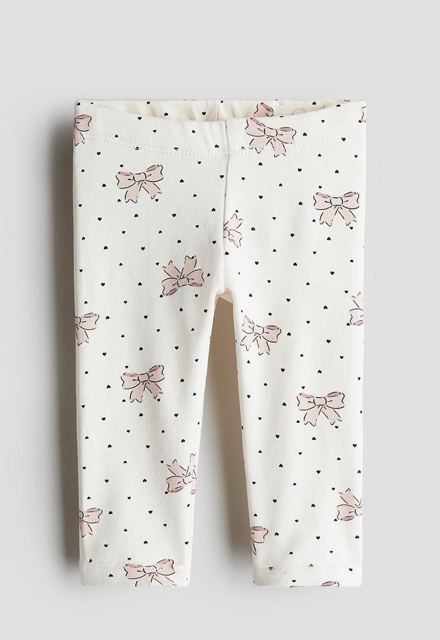 H&M - Cotton leggings - white bows