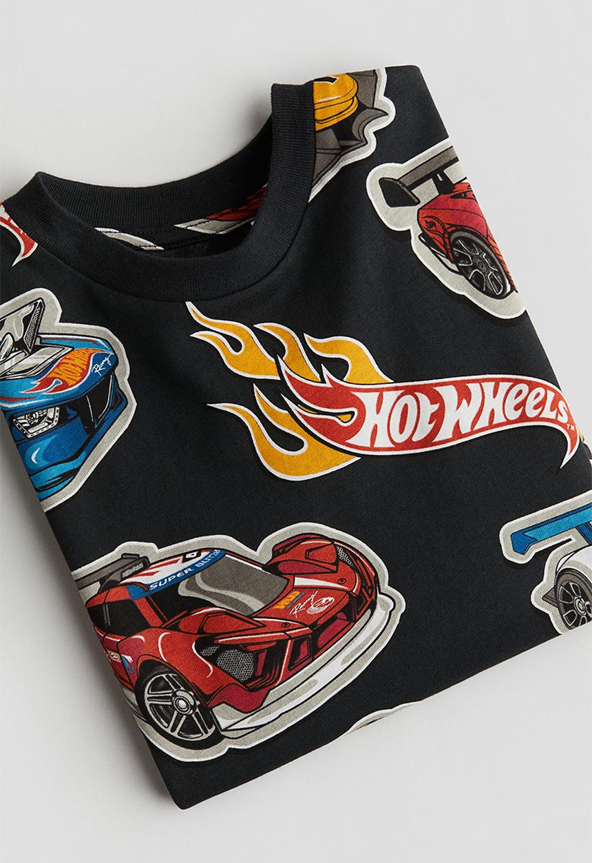 H&M - Printed T-shirt - black hot wheels