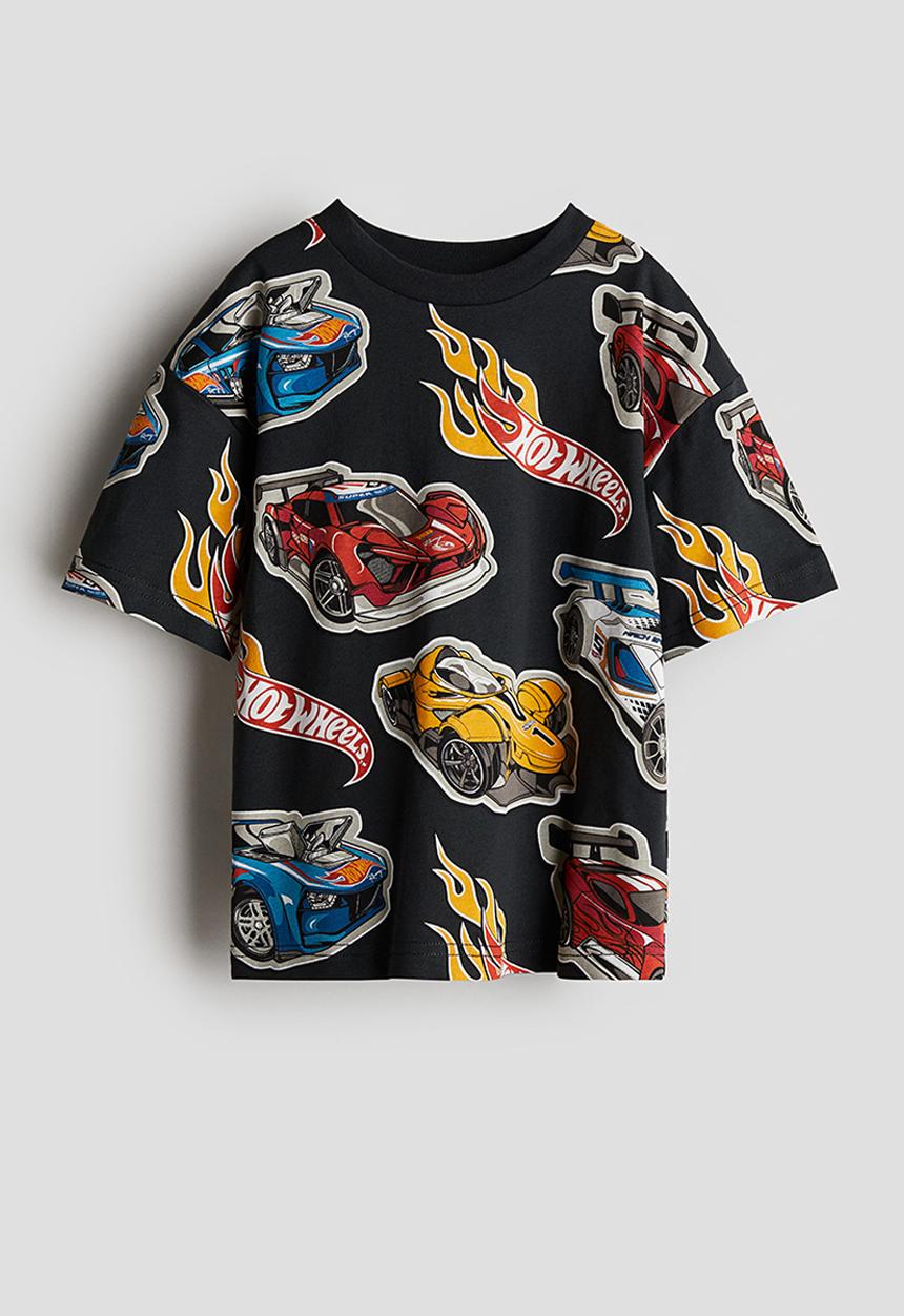 H&M - Printed T-shirt - black hot wheels