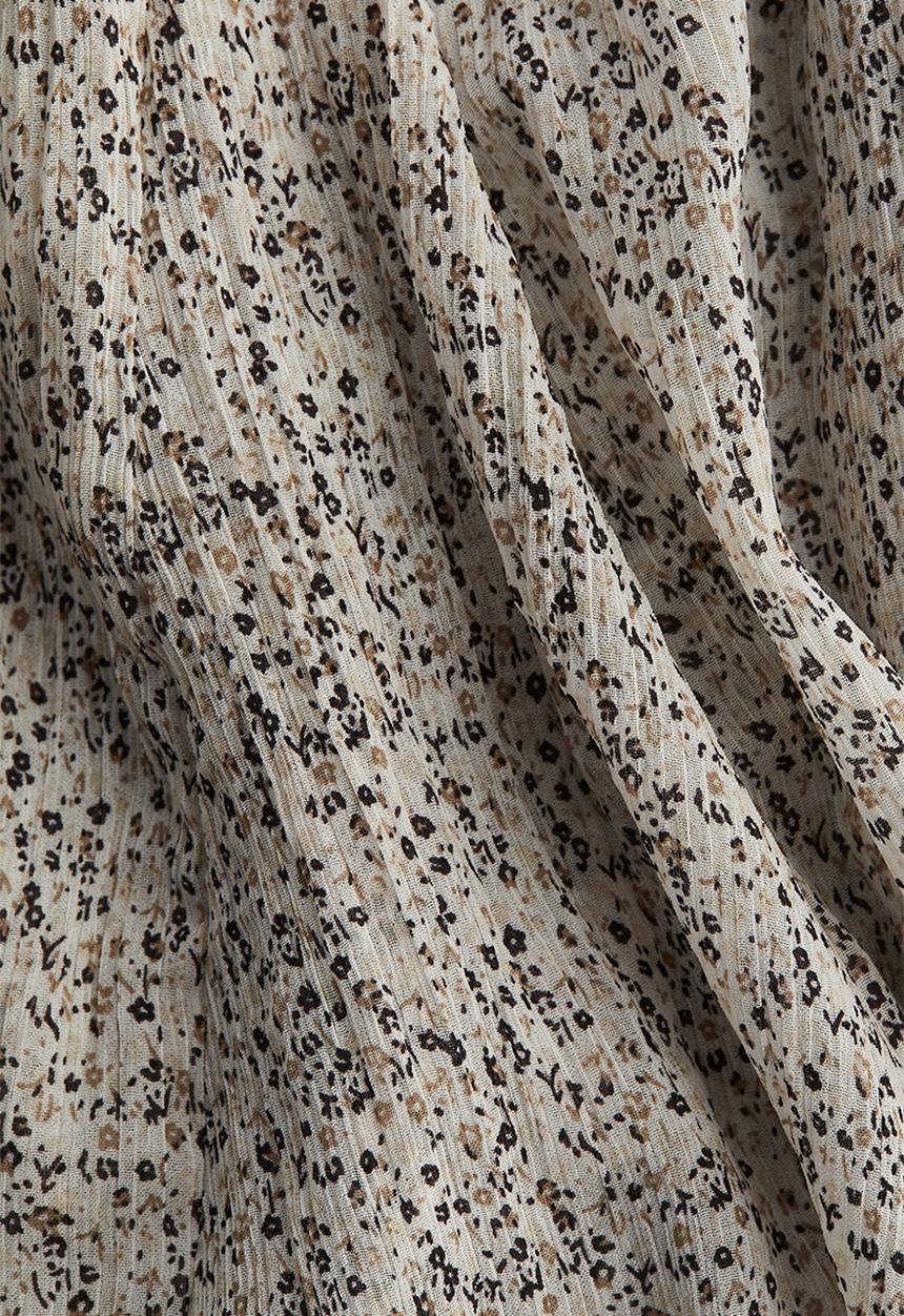 H&M - Flared mini skirt - cream/small flowers