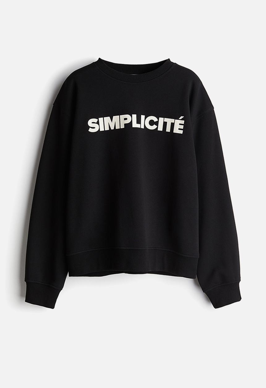 H&M - Crew-neck sweatshirt - black/simplicité 