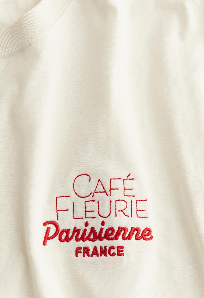 H&M - Printed t-shirt - cream/café fleurie