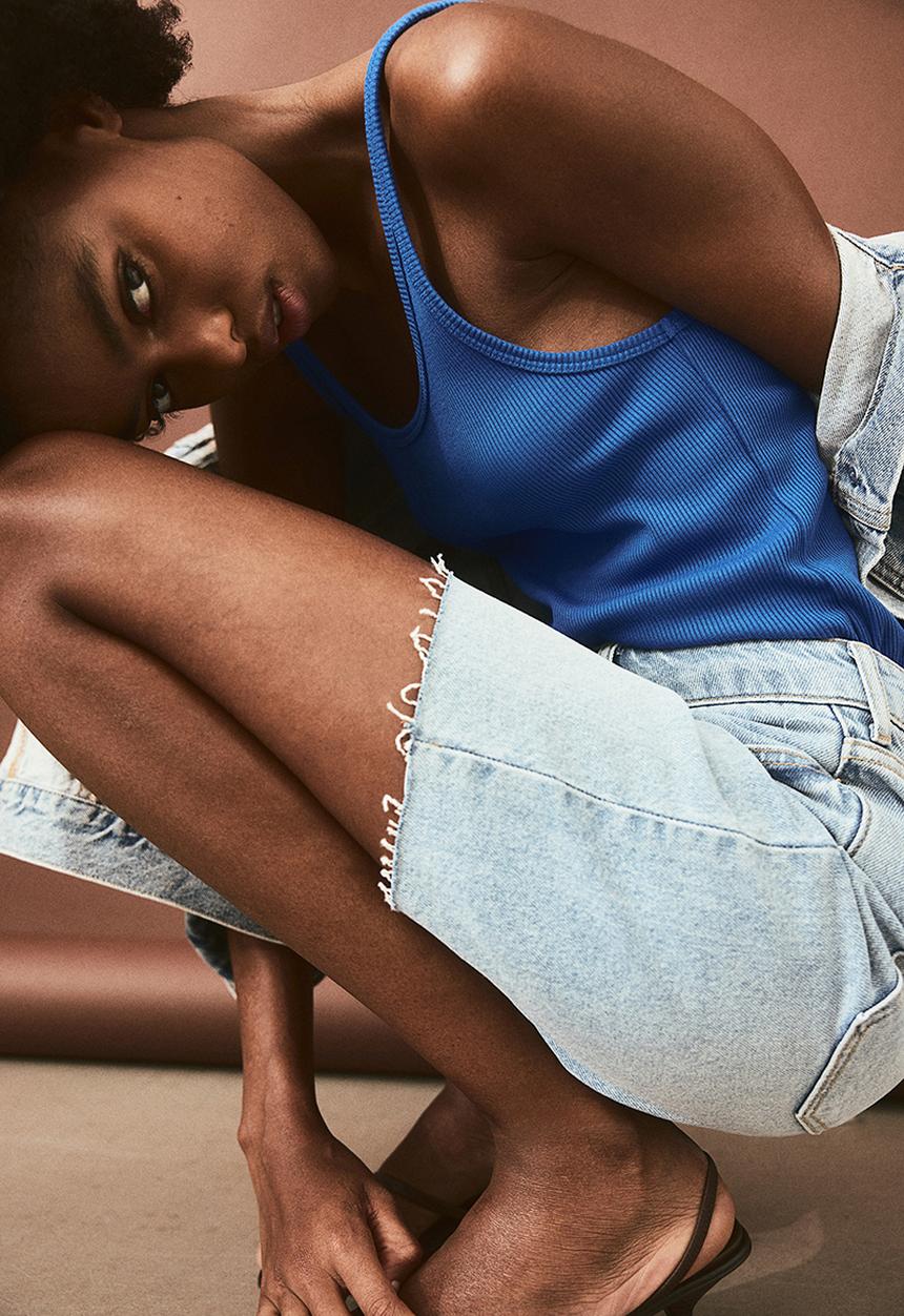 H&M - Ribbed vest top -  bright blue