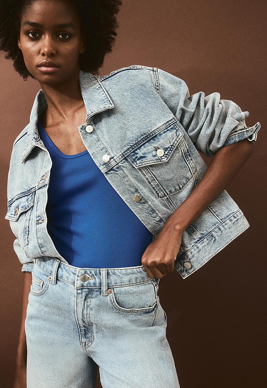 H&M - Ribbed vest top -  bright blue