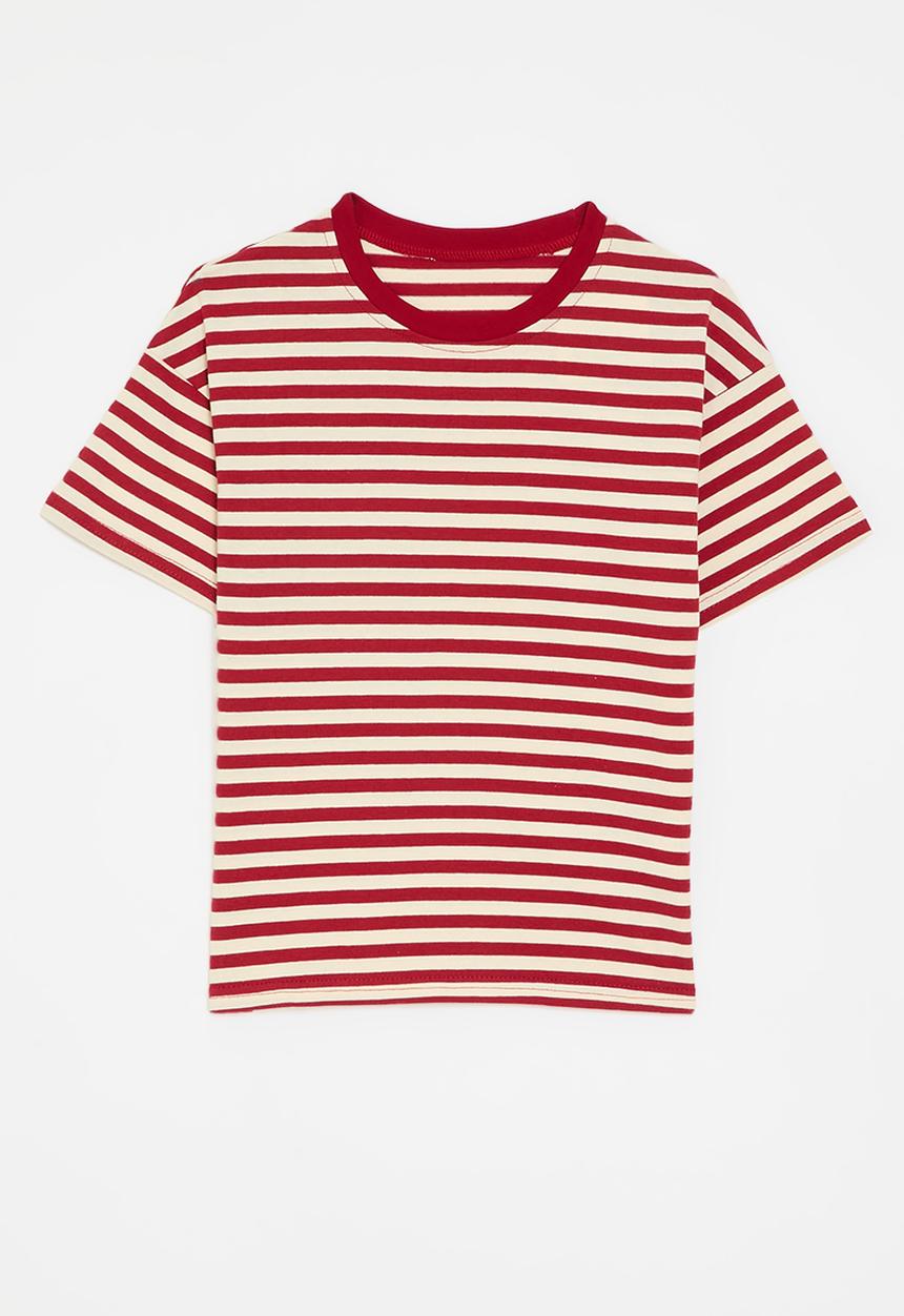 Pop Candy - Striped tee - red & white