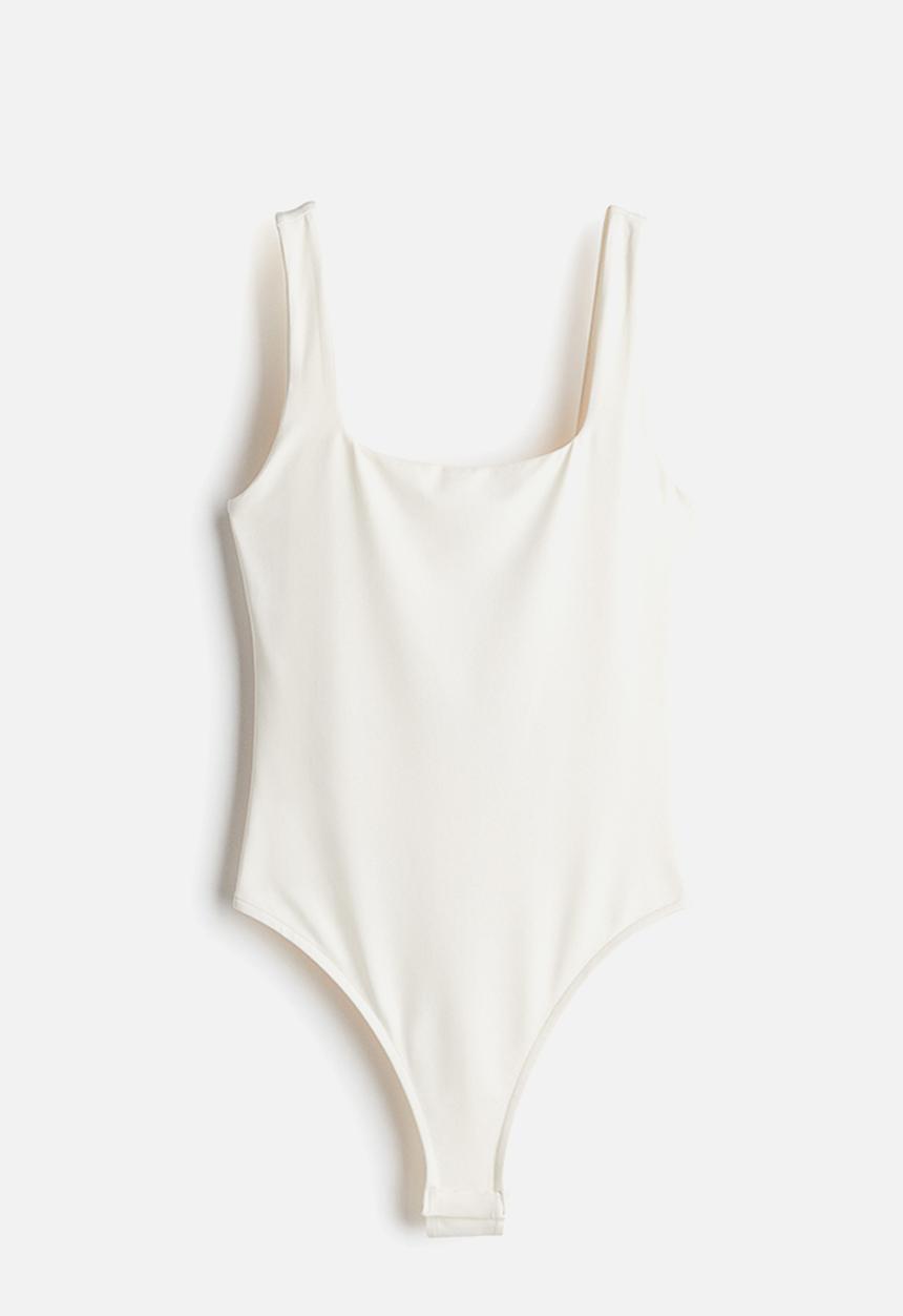 H&M - Low-back thong body - cream