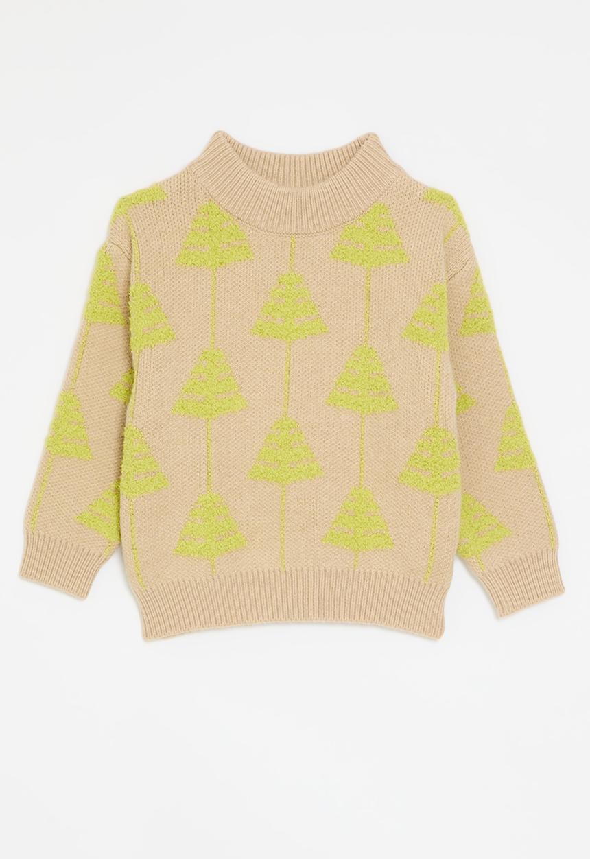Pop Candy - Knitted jersey-beige & green