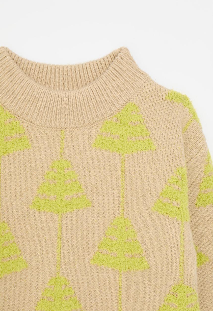 Pop Candy - Knitted jersey-beige & green