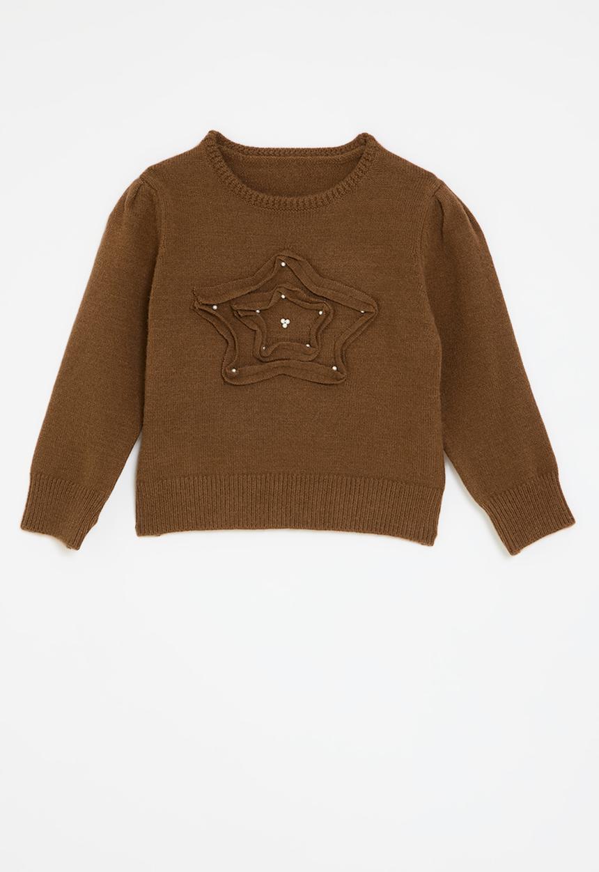 Pop Candy - Applique sweater - brown