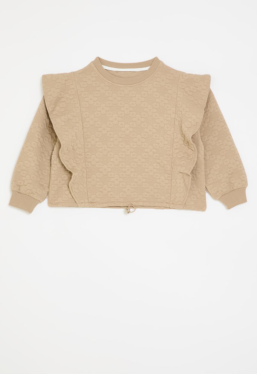Pop Candy - Frilled sweat top - beige