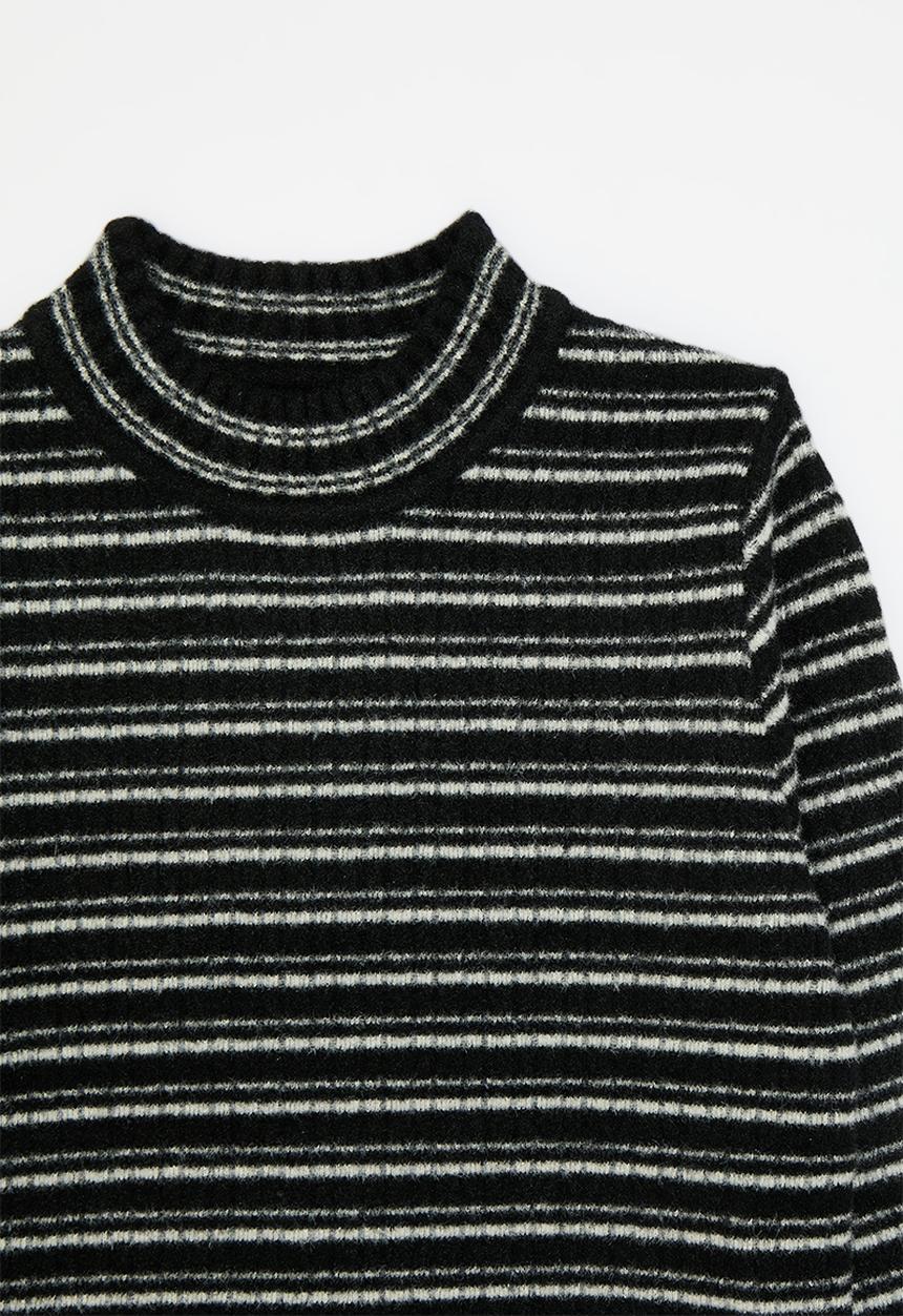 Pop Candy - Striped jersey top - black & white