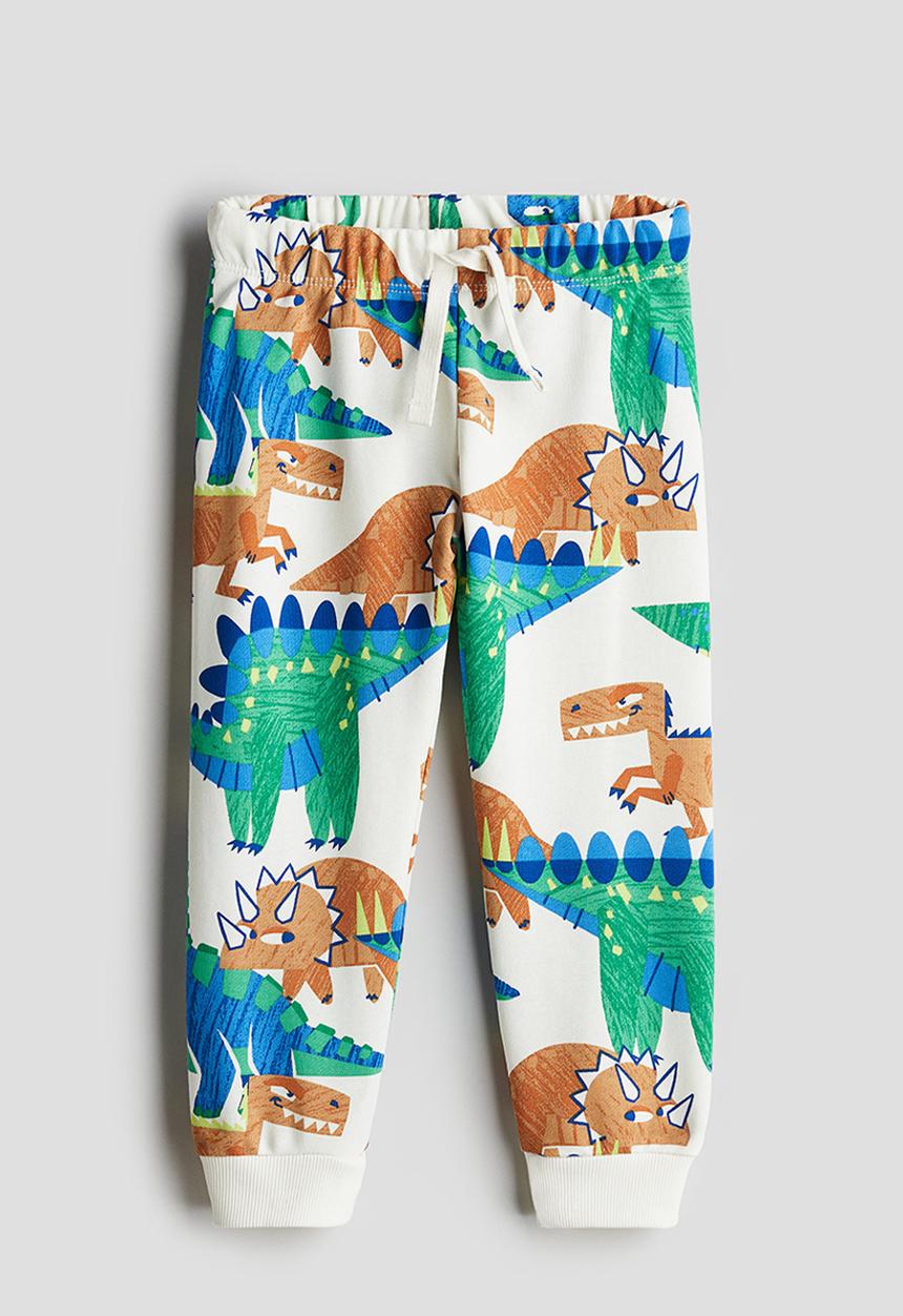 H&M - Joggers - white dinosaurs