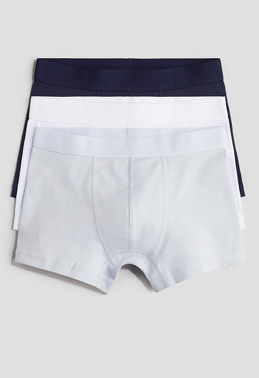 H&M - 3 pack trunks -  light blue & white 