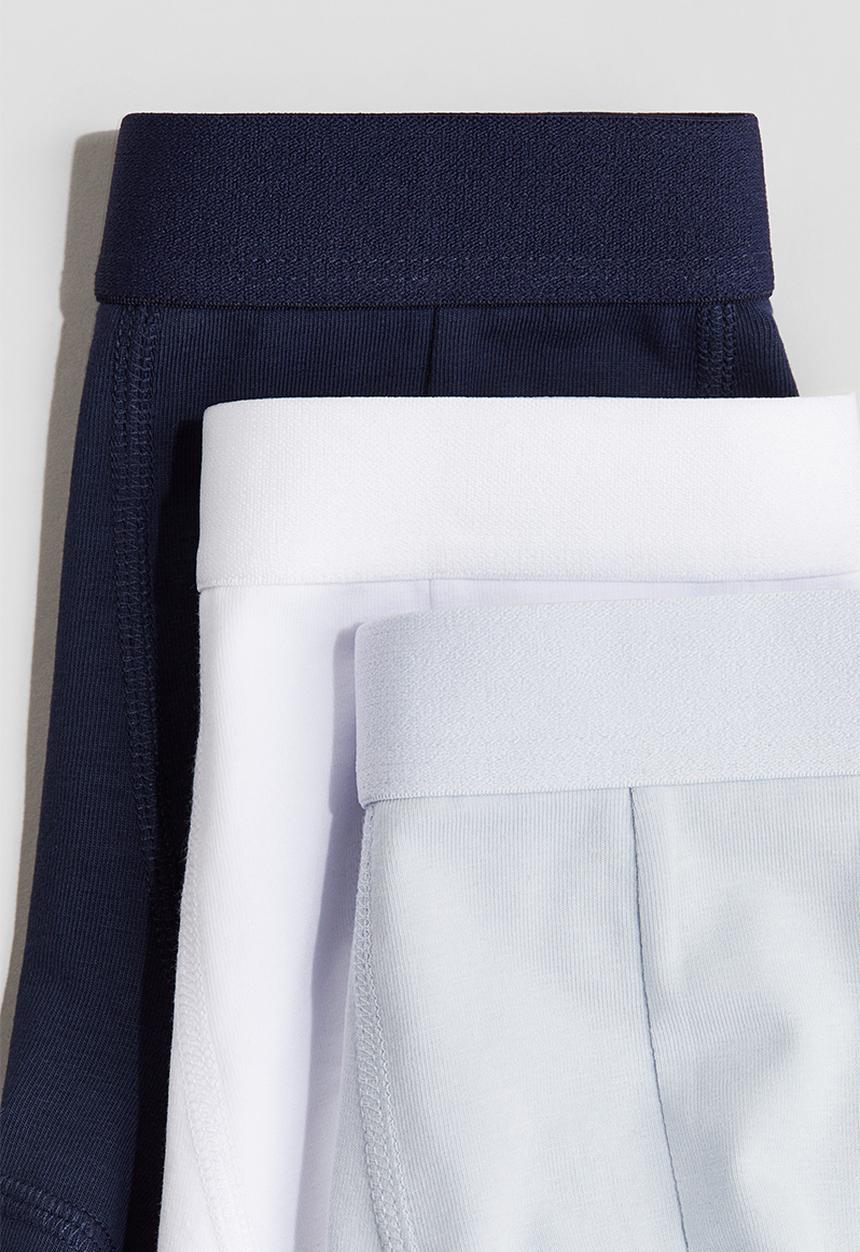 H&M - 3 pack trunks -  light blue & white 