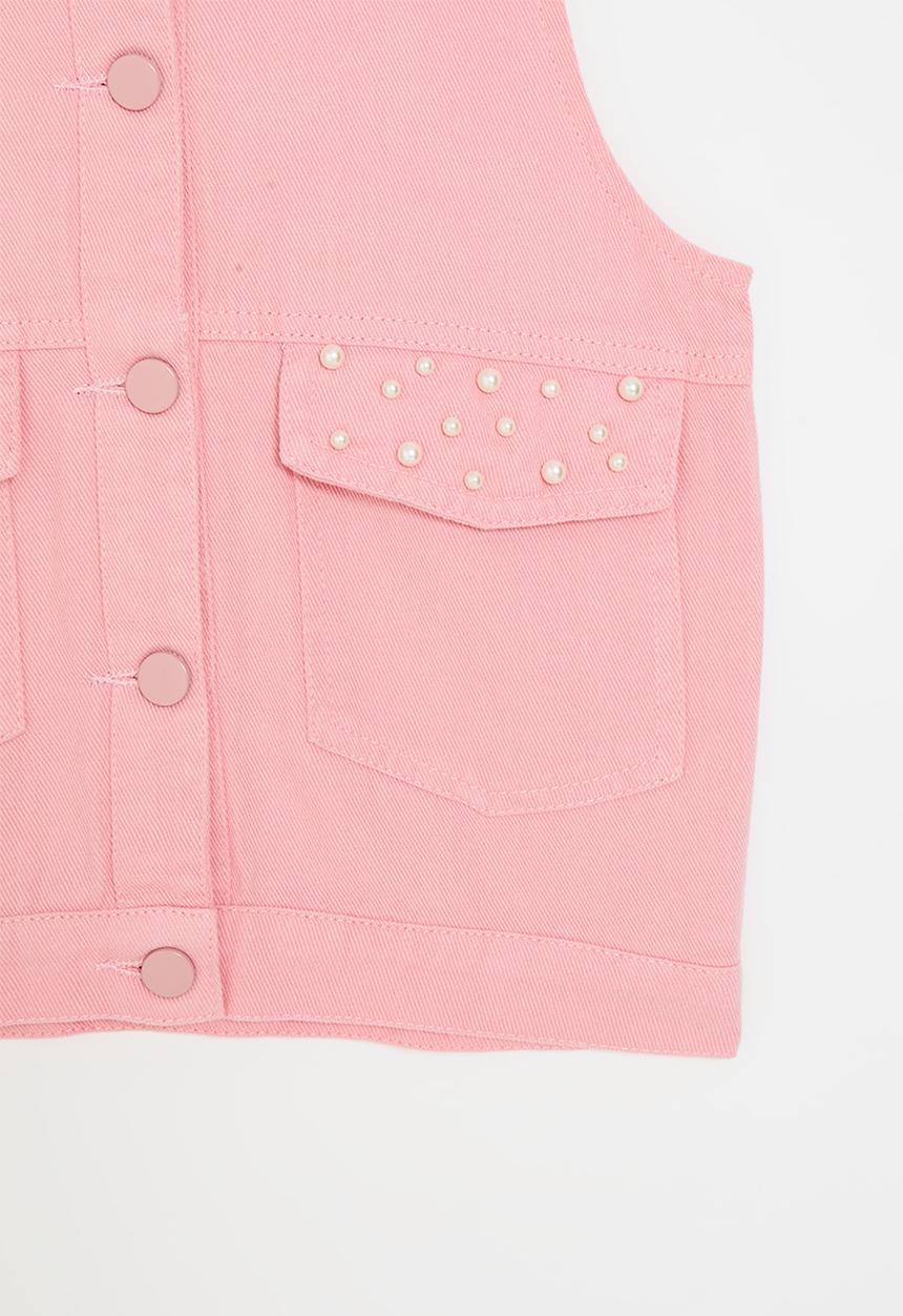 Pop Candy - Denim vest jacket - pink
