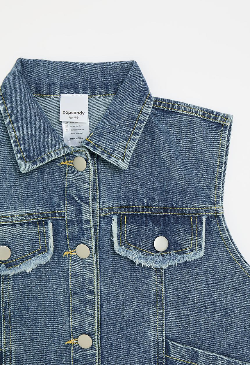 Pop Candy - Denim vest jacket - blue