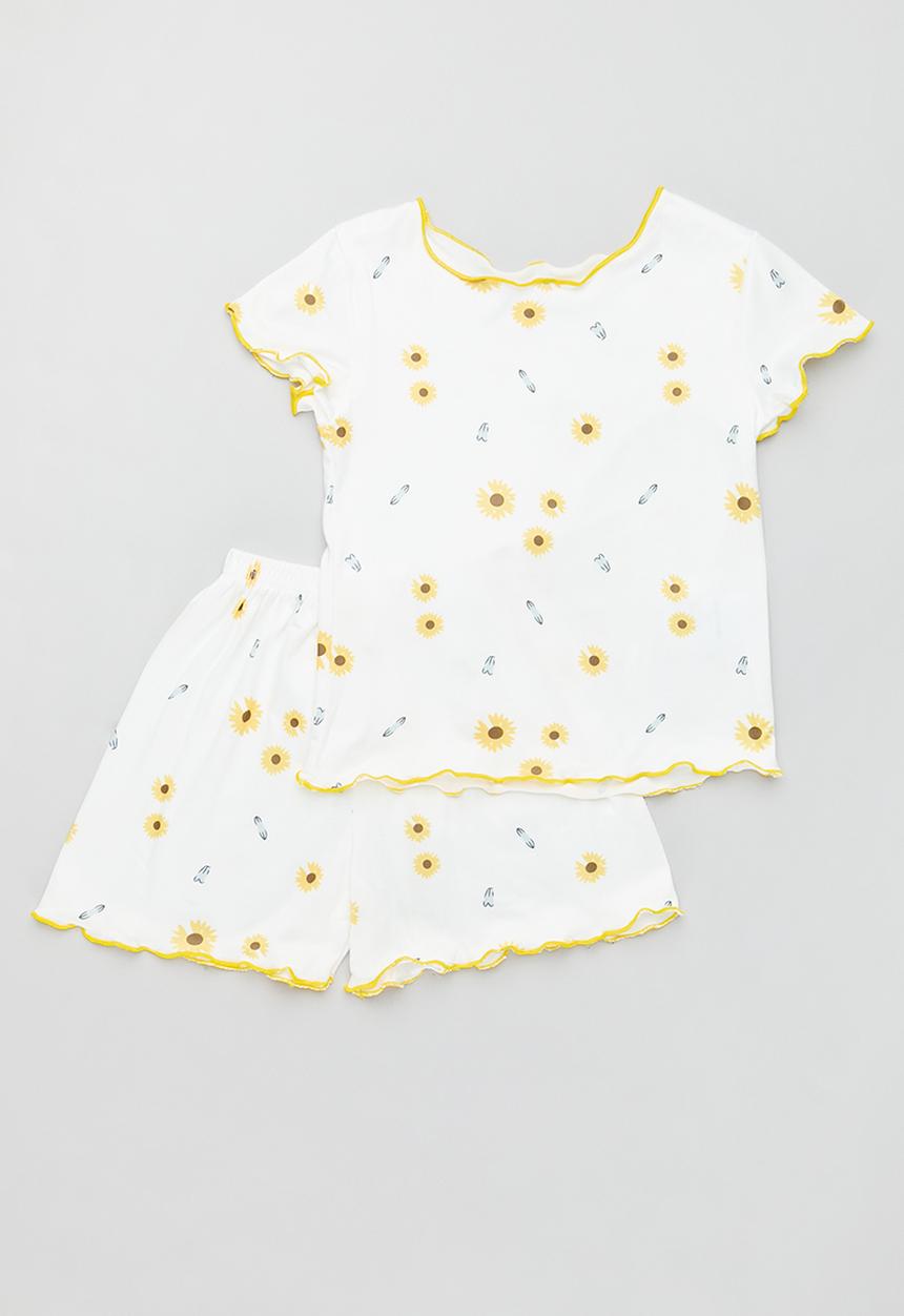 Pop Candy - Floral pj set - white & yellow 