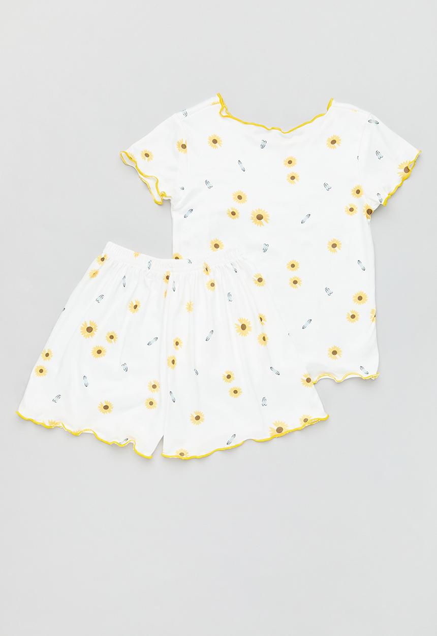 Pop Candy - Floral pj set - white & yellow 