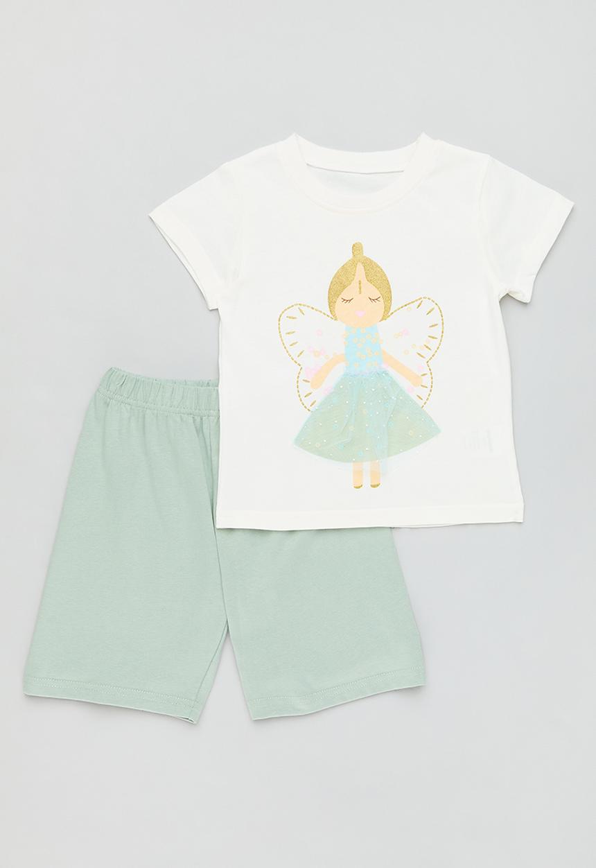 Pop Candy - Printed pj set - sage & white