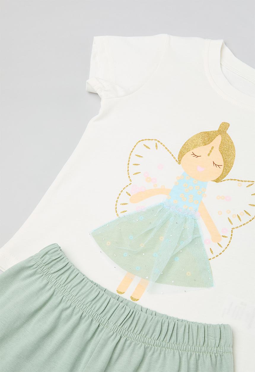 Pop Candy - Printed pj set - sage & white