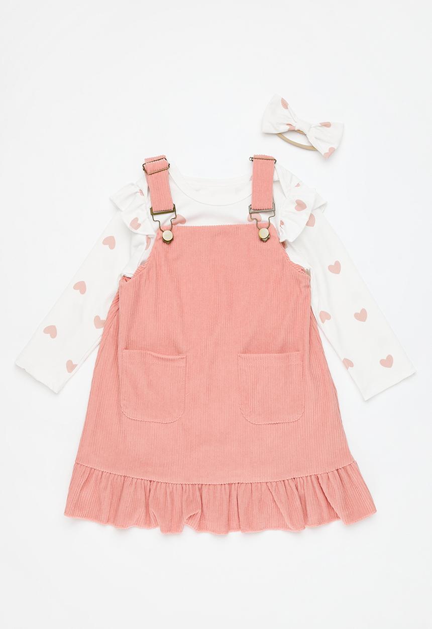 Pop Candy - Dress romper & headband set - pink & white