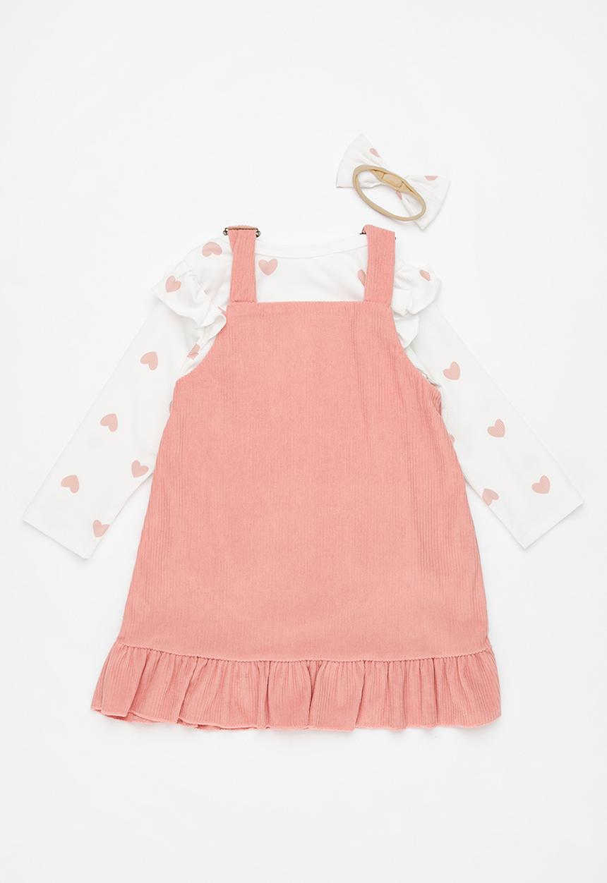 Pop Candy - Dress romper & headband set - pink & white