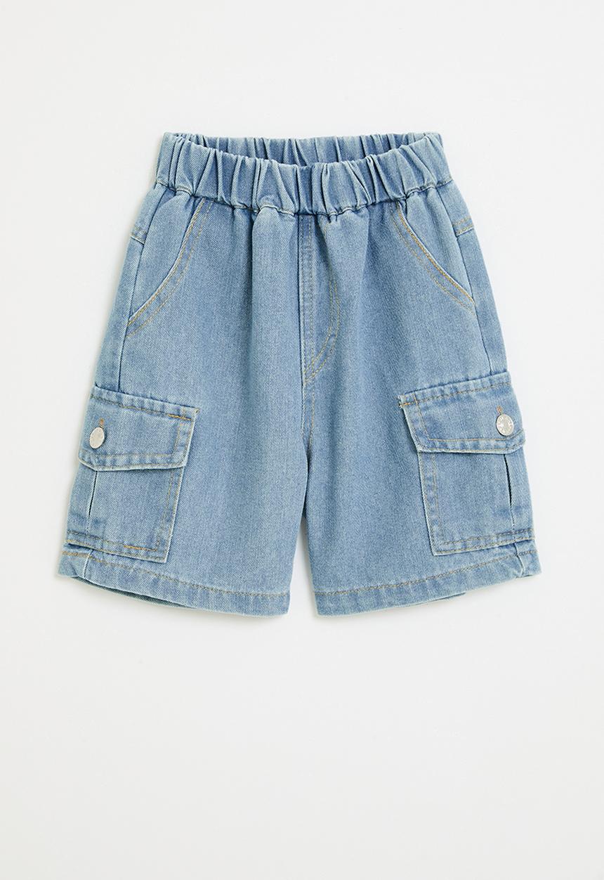 Pop Candy - Utility denim shorts - blue