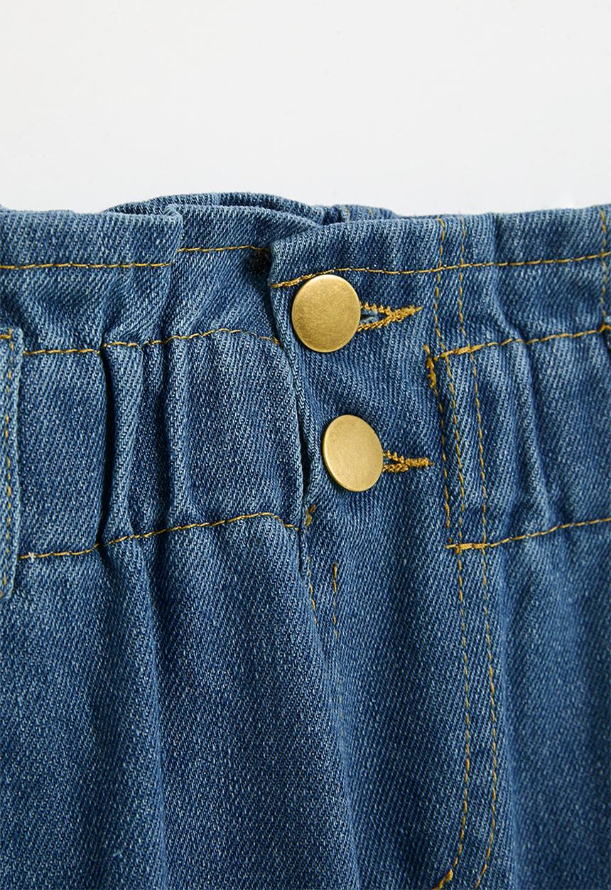 Pop Candy - Paperbag waist shorts - stonewash