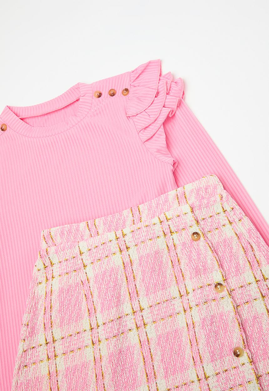 Pop Candy - Frill tee & skirt set - pink