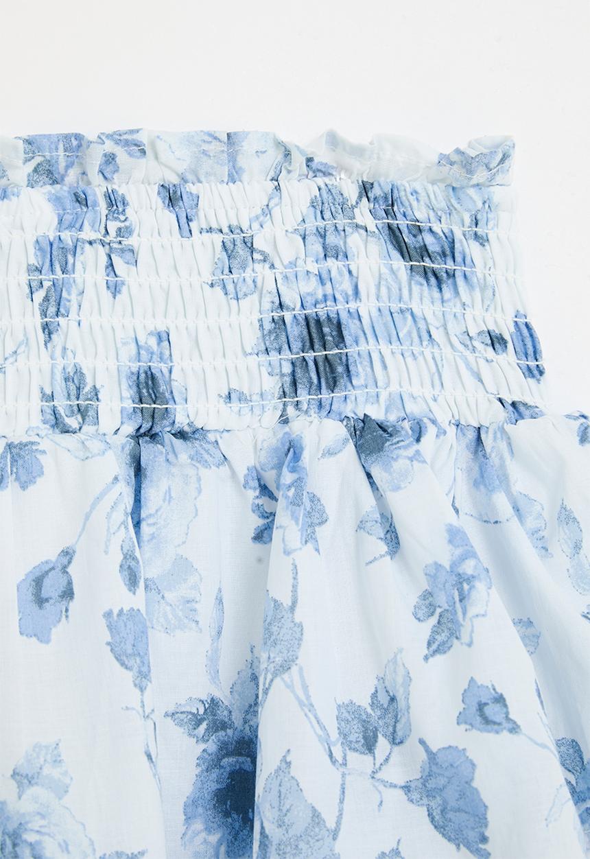Pop Candy - Smock tiered skirt - blue & white