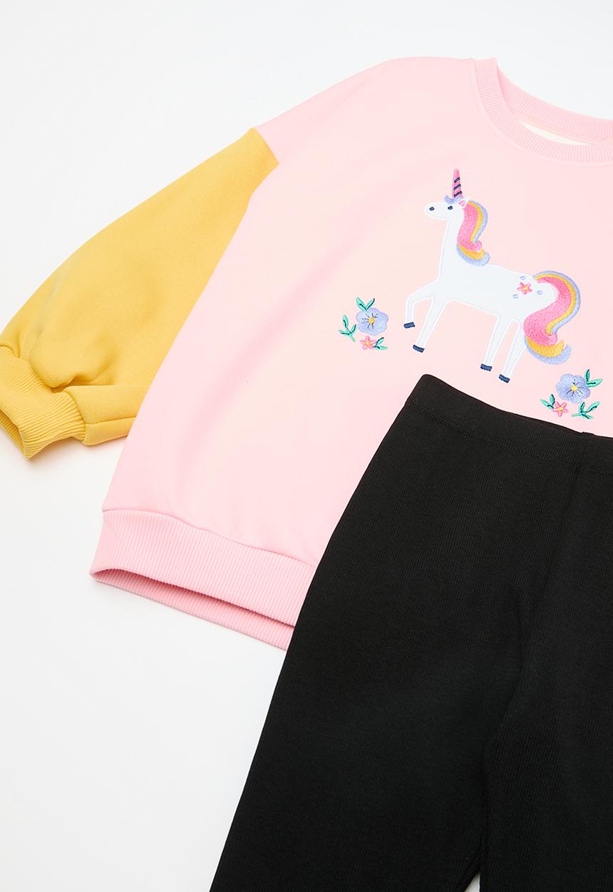 Pop Candy - Sweatshirt & legging set - pink & black