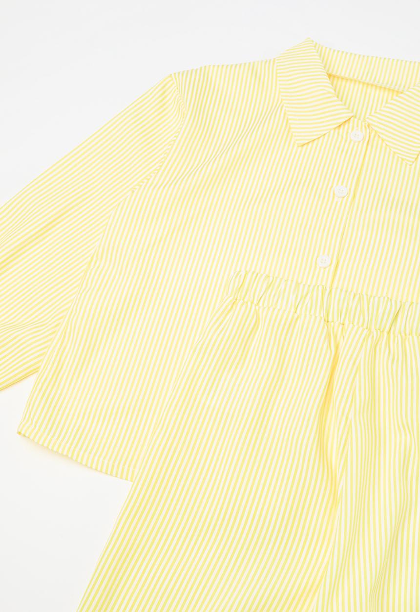 Pop Candy - Striped 2 piece set-yellow & white
