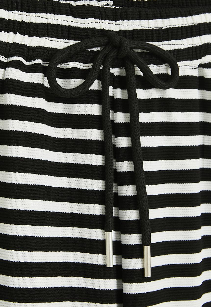 Pop Candy - Striped bootleg pants - black & white