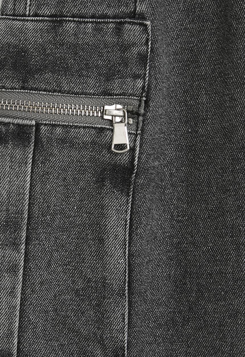 Pop Candy - Utility wide leg jeans - charcoal black