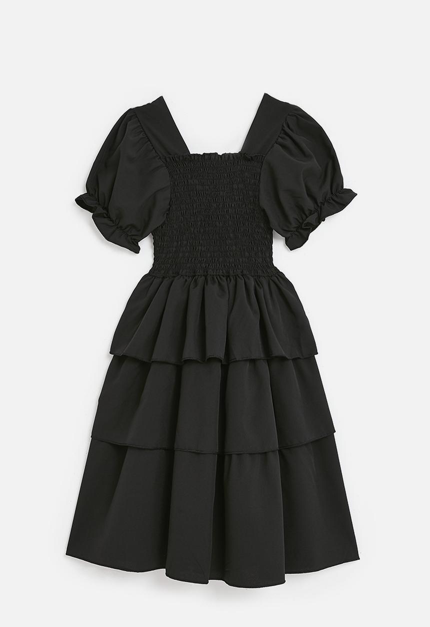 Pop Candy - Smock tiered dress - black