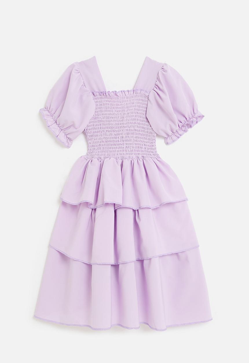 Pop Candy - Smock tiered dress - purple