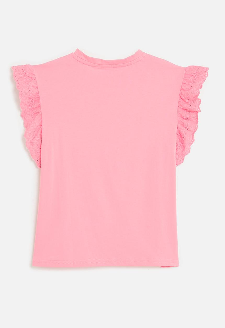 Pop Candy - Anglaise sleeve tee - pink