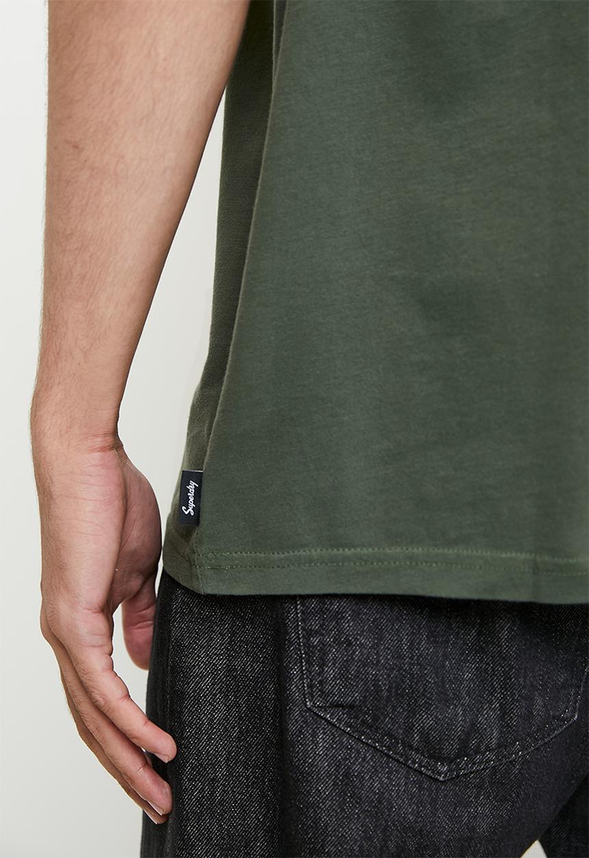 Superdry. - Tattoo back graphic loose tee - dark grey green