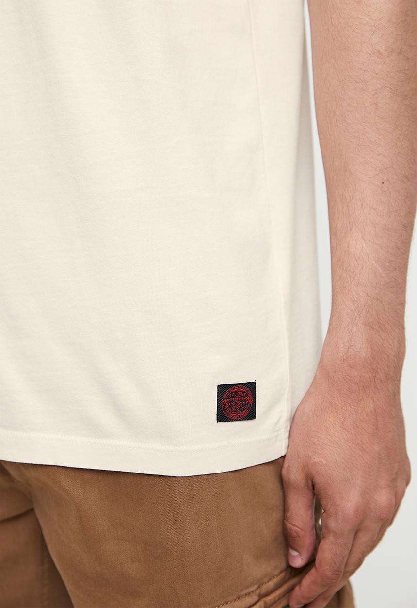 Superdry. - Copper label chest graphic tee - Rice White