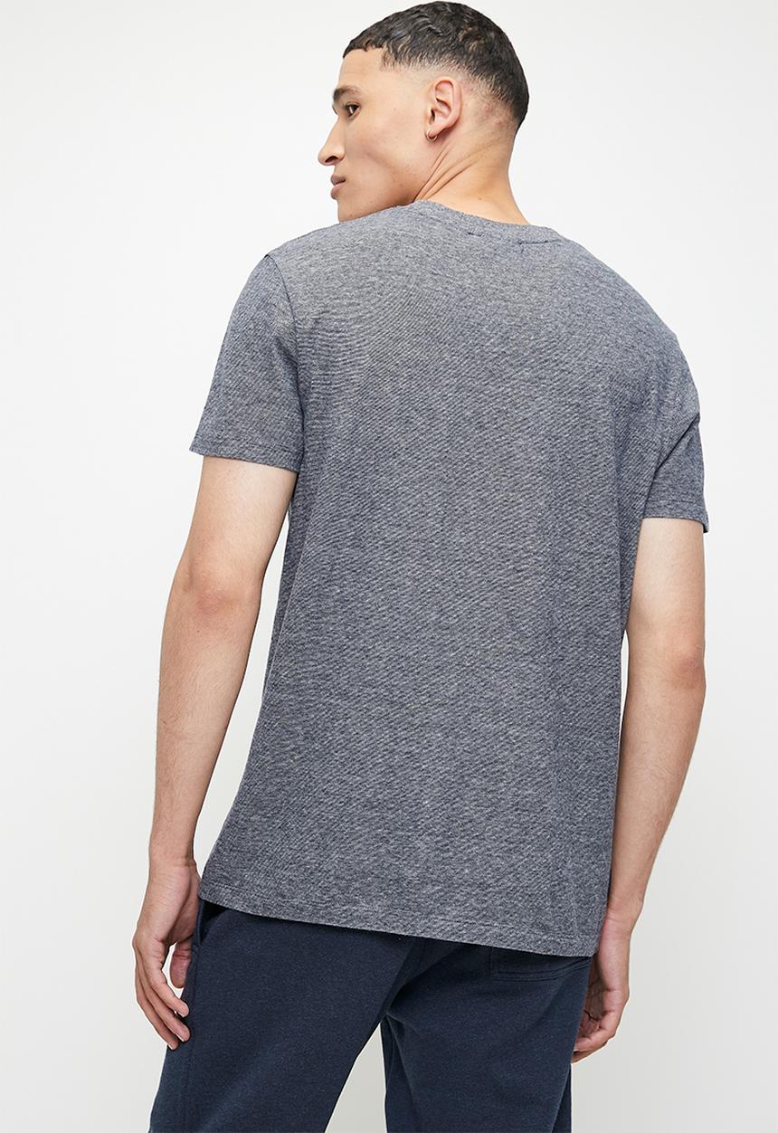 Superdry. - Essential logo emb tee - eclipse navy/grey marl feeder