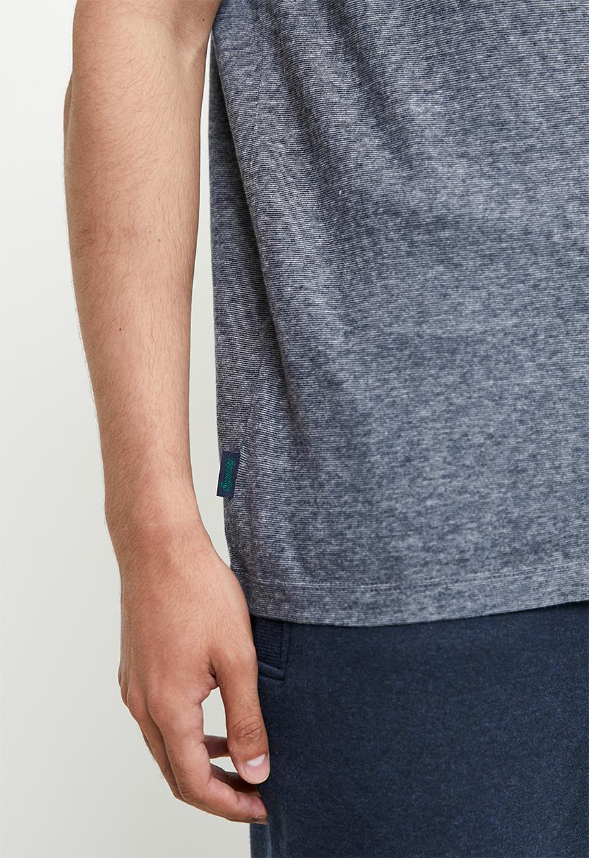 Superdry. - Essential logo emb tee - eclipse navy/grey marl feeder