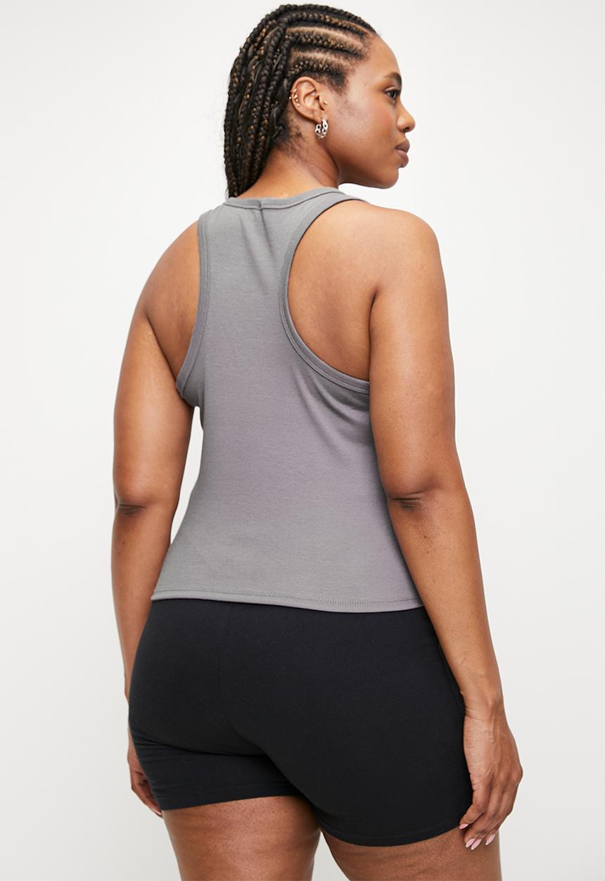 Cotton On - Plus Active Core Rib Racer Tank - Allspice