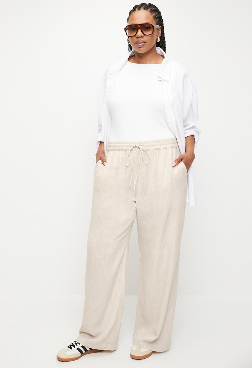 Cotton On - Plus Haven Wide Leg Pant - Natural