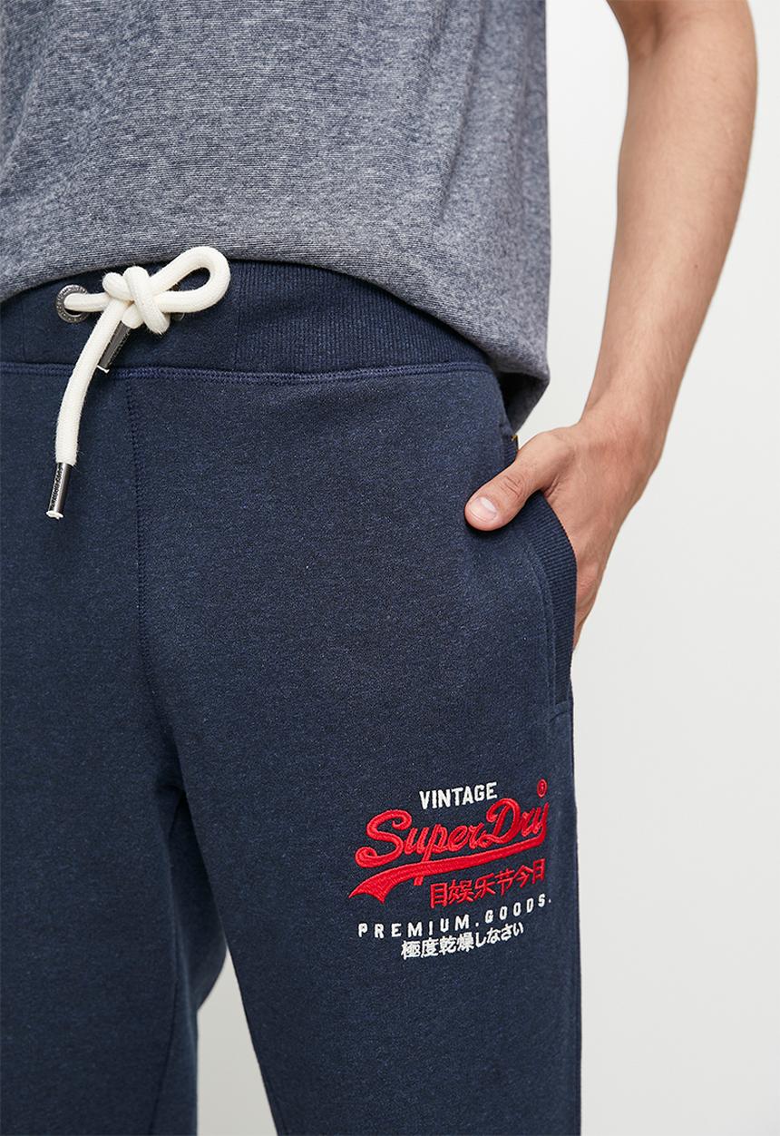 Superdry. - Duo vl graphic slim jogger- Trench Navy Marl