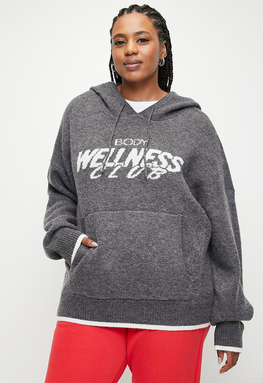 Cotton On - Plus Knitted Premium Hoodie - Charcoal