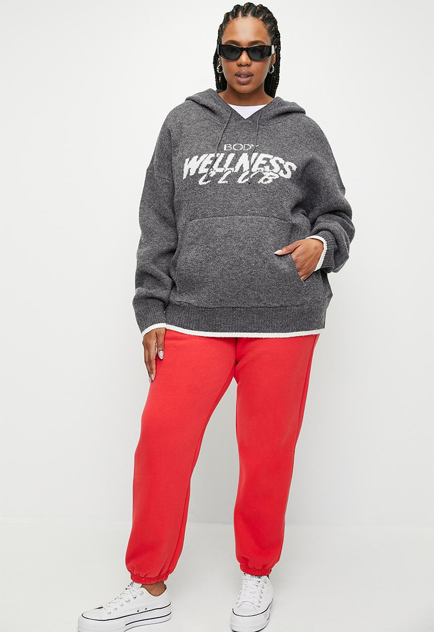 Cotton On - Plus Knitted Premium Hoodie - Charcoal