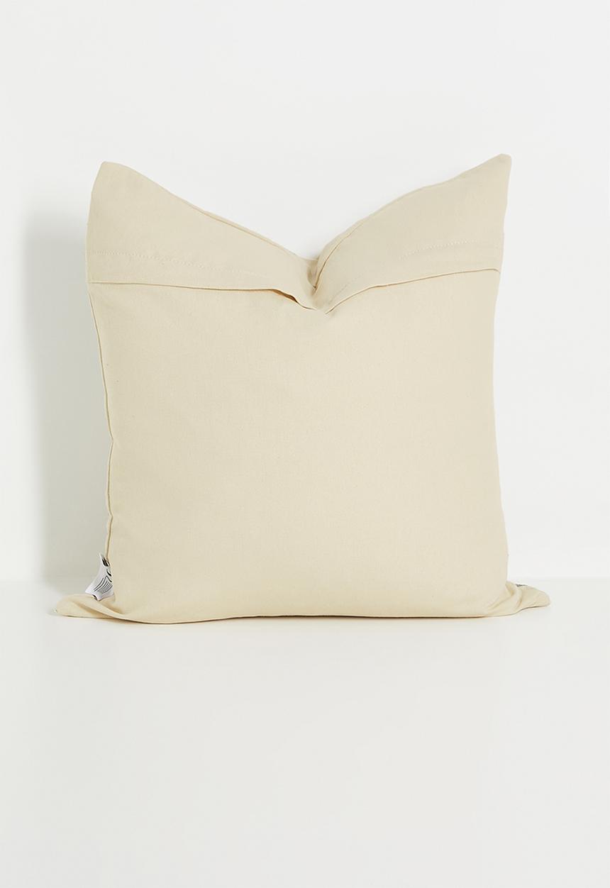 Sixth Floor - Noma Embroidered cushion cover - neutral & green 