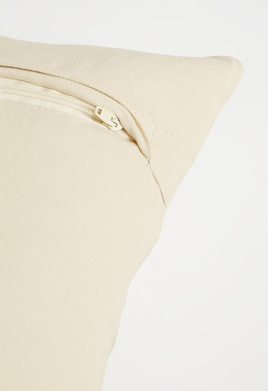 Sixth Floor - Noma Embroidered cushion cover - neutral & green 
