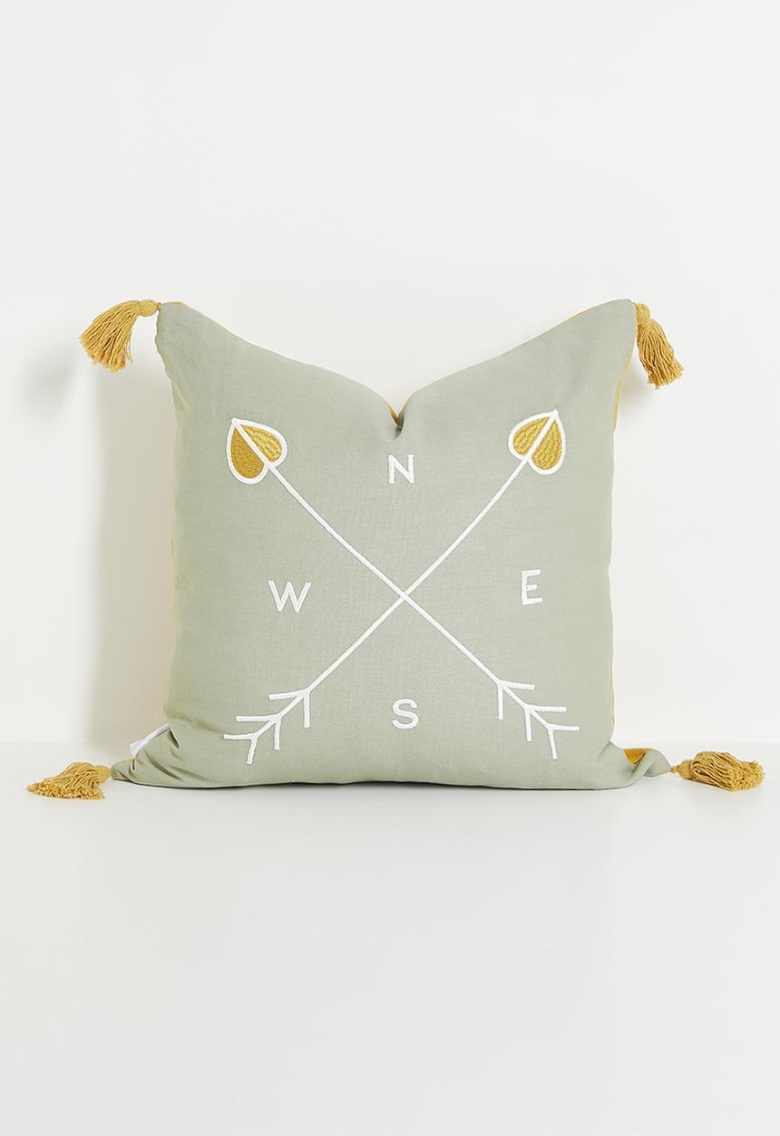 Sixth Floor - Mellio cushion cover - green & mustard