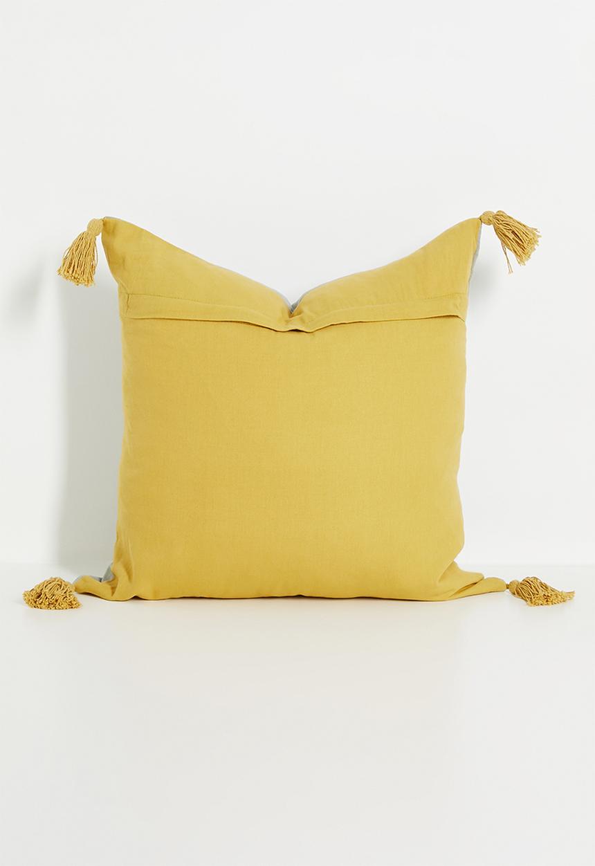 Sixth Floor - Mellio cushion cover - green & mustard
